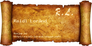 Reidl Loránd névjegykártya