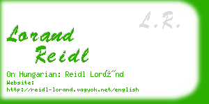 lorand reidl business card